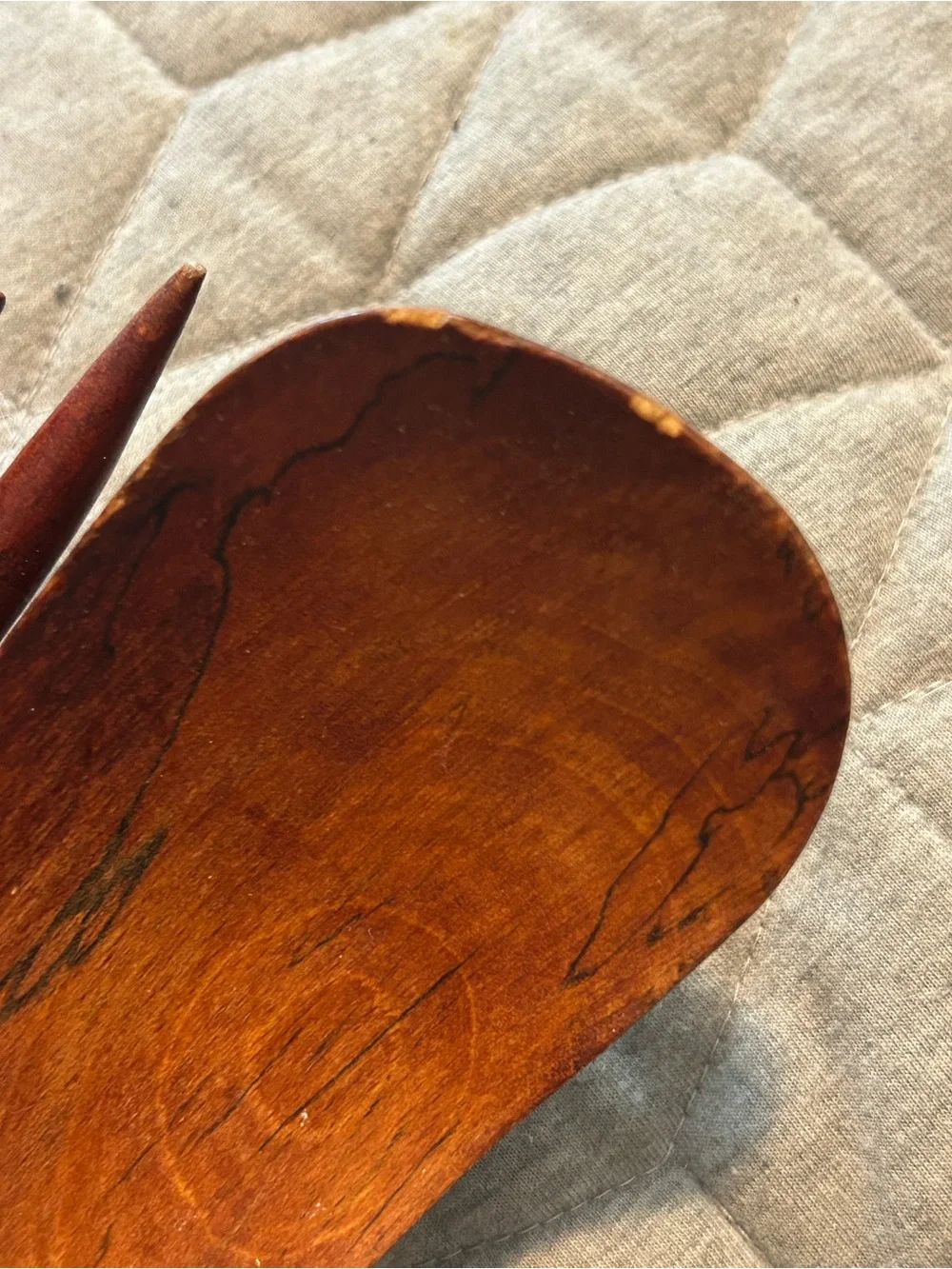 Hand-Carved Wooden Salad Serving Spoon and Fork - Brown